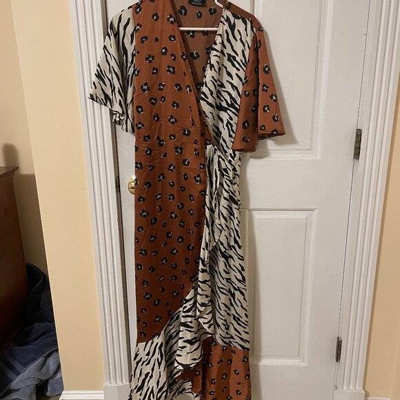 VICI Wrap Dress Animal Print Combo - Picture 1 of 3
